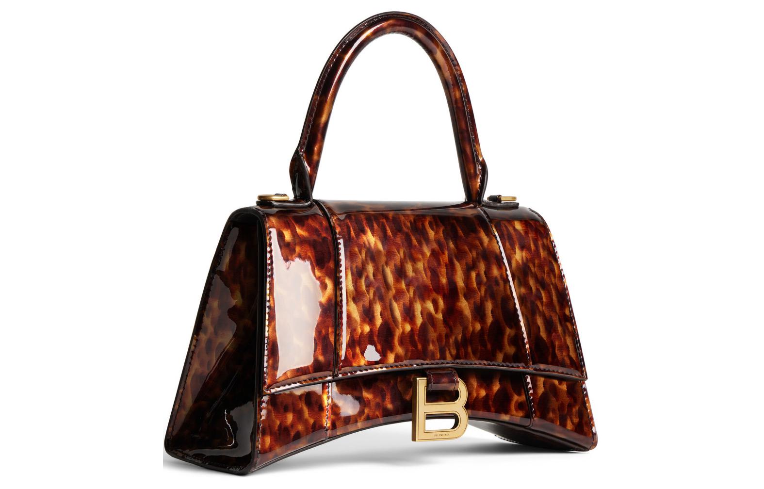 (WMNS) Balenciaga Hourglass Small Handbag Tortoise Shell Print 'Brown' 5935462AAZK2126