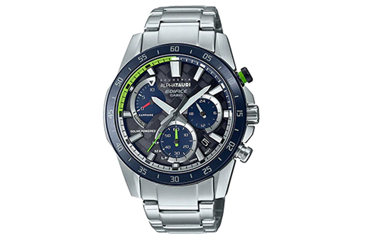 CASIO EDIFICE Waterproof Sapphire Crystal Solar Powered Sports Mens Silver Analog EFS-S580AT