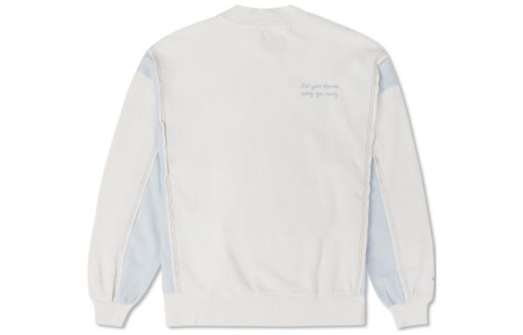 (WMNS) Converse Denim Patchwork Crew Sweatshirt Asia Sizing 'White' 10025520-A01