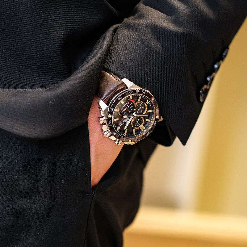 CASIO Waterproof EDIFICE Sapphire Crystal Solar Powered Mens Brown Analog EFS-S500BL-1AVUPR