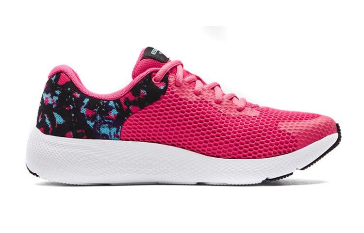 (GS) Under Armour Pursuit 2 Big Logo Print Sneakers KIds Red 3025146-600
