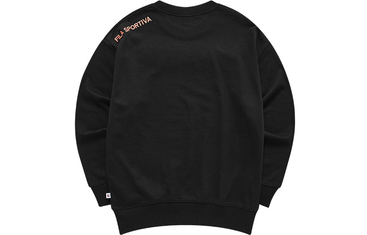 FILA FUSION Alphabet Logo Printing Sports Pullover Unisex Black T11U038205A-BK