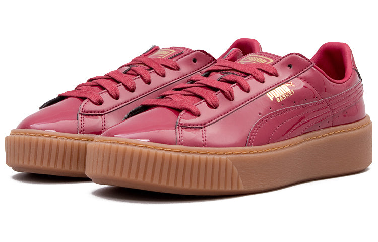 (WMNS) PUMA Basket Platform Patent 'Burgundy Gum' 363314-04