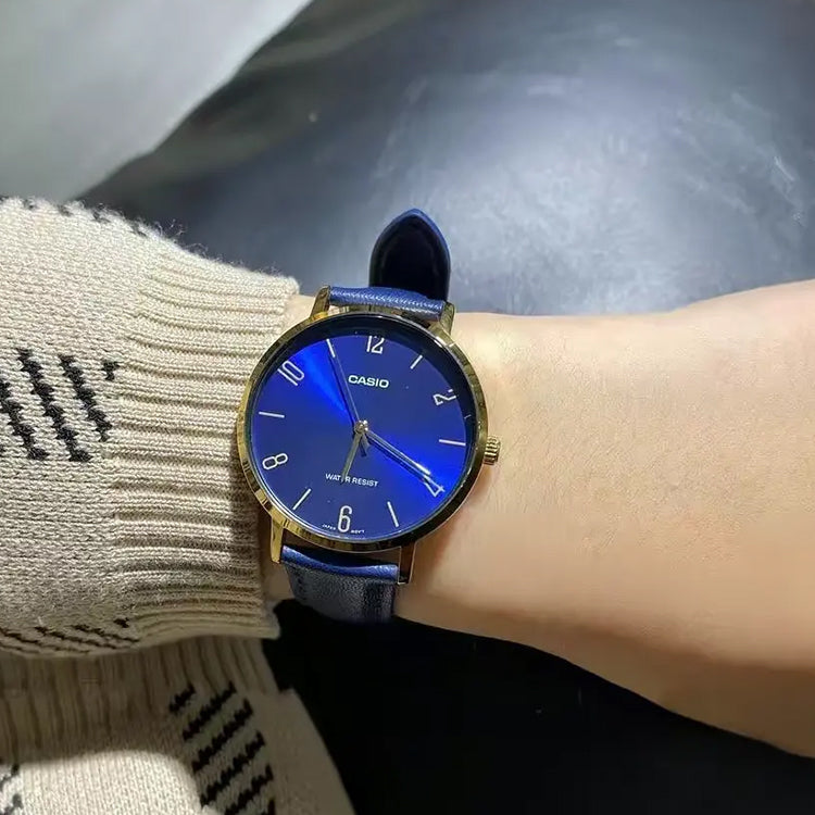 Men's CASIO Dress Series Classic Minimalistic 40mm waterproof Strap Mens Blue Analog MTP-VT01BL-2B