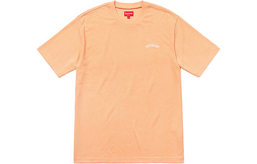 Supreme SS18 Mesh Arc Logo Tee Peach Logo Tee SUP-SS18-0125