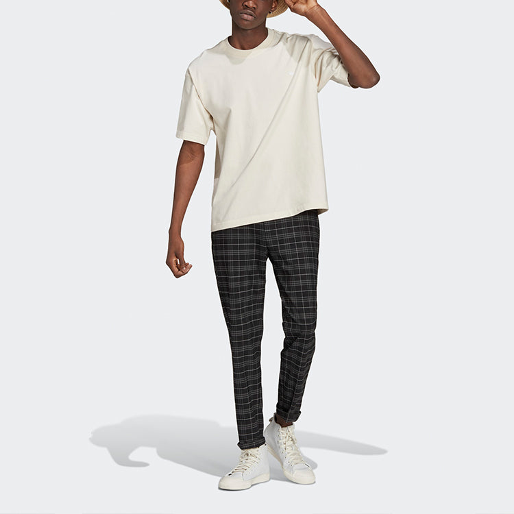 adidas originals Logo Embroidered Solid Color Sports Round Neck Short Sleeve Couple Style White GN3370