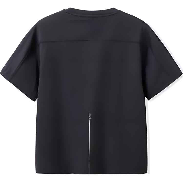 (GS) ASICS Logo Patched Pocket T-Shirt 'Black' 332241173013-001