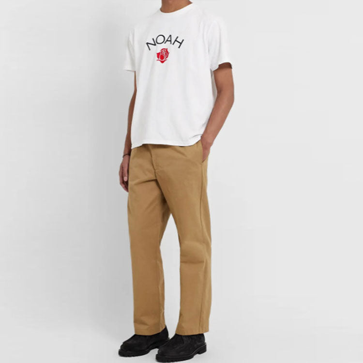 NOAH Nyc x Mr.Porter Recycle Cotton Rose Logo White Mr.Porter Tee KN32FW19WHT