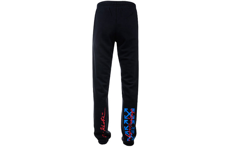 Off-White Street Style Cotton Oversized Logo Pants Men Black OMCH014R19B970031088