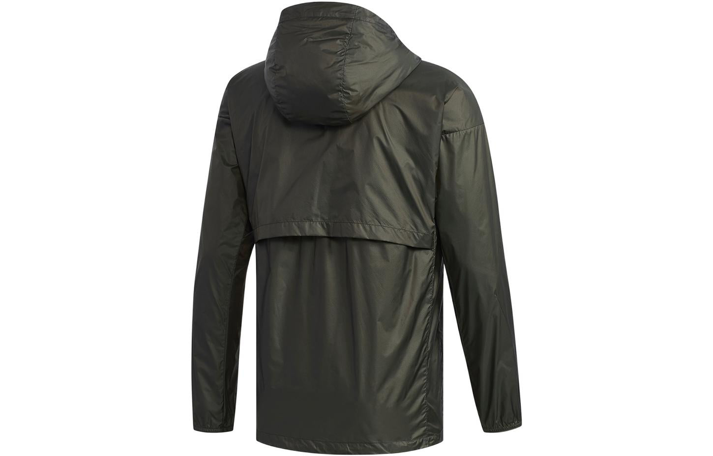 Men's adidas Logo Printing Zipper Hooded Jacket Green EH4976