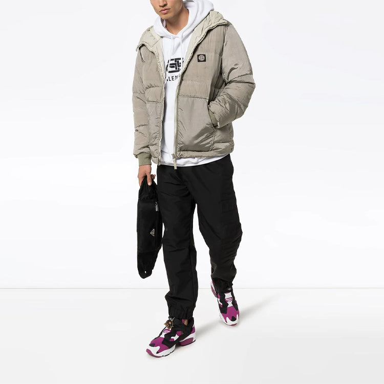 STONE ISLAND Classic Metallic Nylon With Down Feather Logo Jacket Unisex Metallic MO711540532