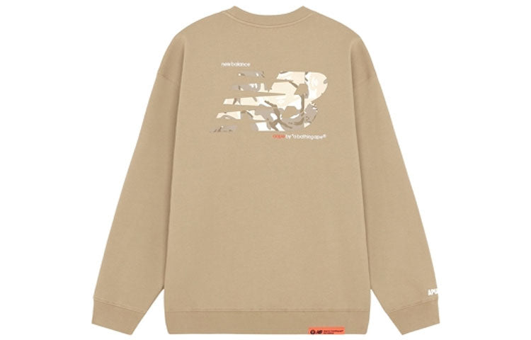New Balance Men's New Balance x Aape Crossover Camouflage Logo Printing Loose Round Neck Pullover Brown PSWM9466-BGX