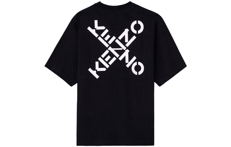 Men's KENZO SS21 Logo Printing Short Sleeve Black FA65TS0504SK-99