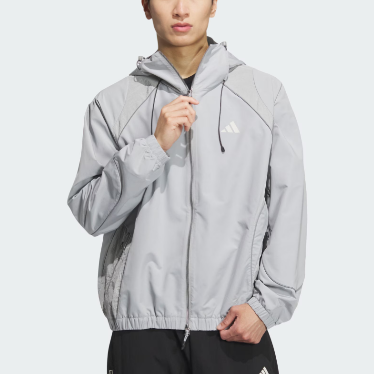 adidas FUSTL WOVEN logo Jacket Asia Sizing 'Grey' JI8736