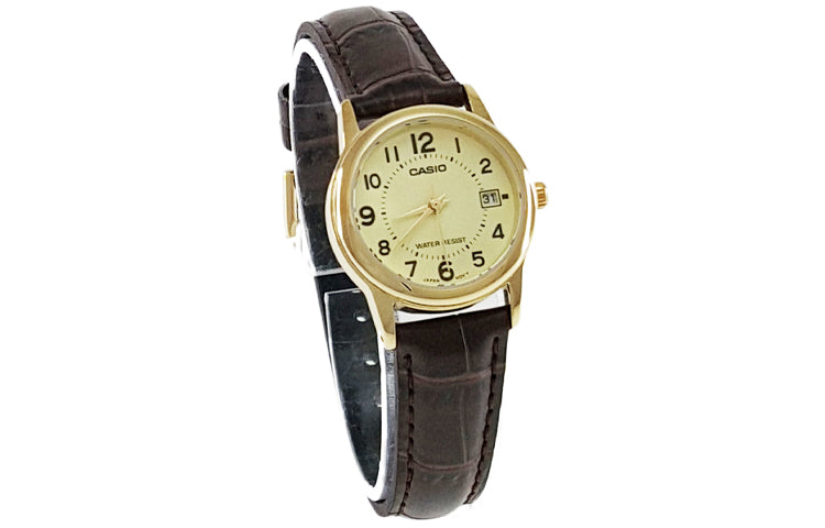 CASIO Quartz Waterproof Gold Analog LTP-V002GL-9BUDF