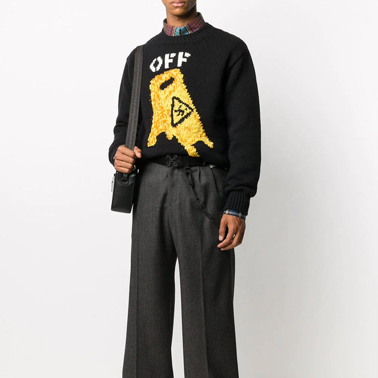 Off-White FW20 Sweater Men Black/Yellow OMHE054F20KNI0021018