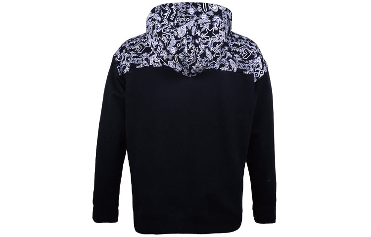 Converse stitching graphic print hooded drawstring sweatshirt men black 10019772-A01