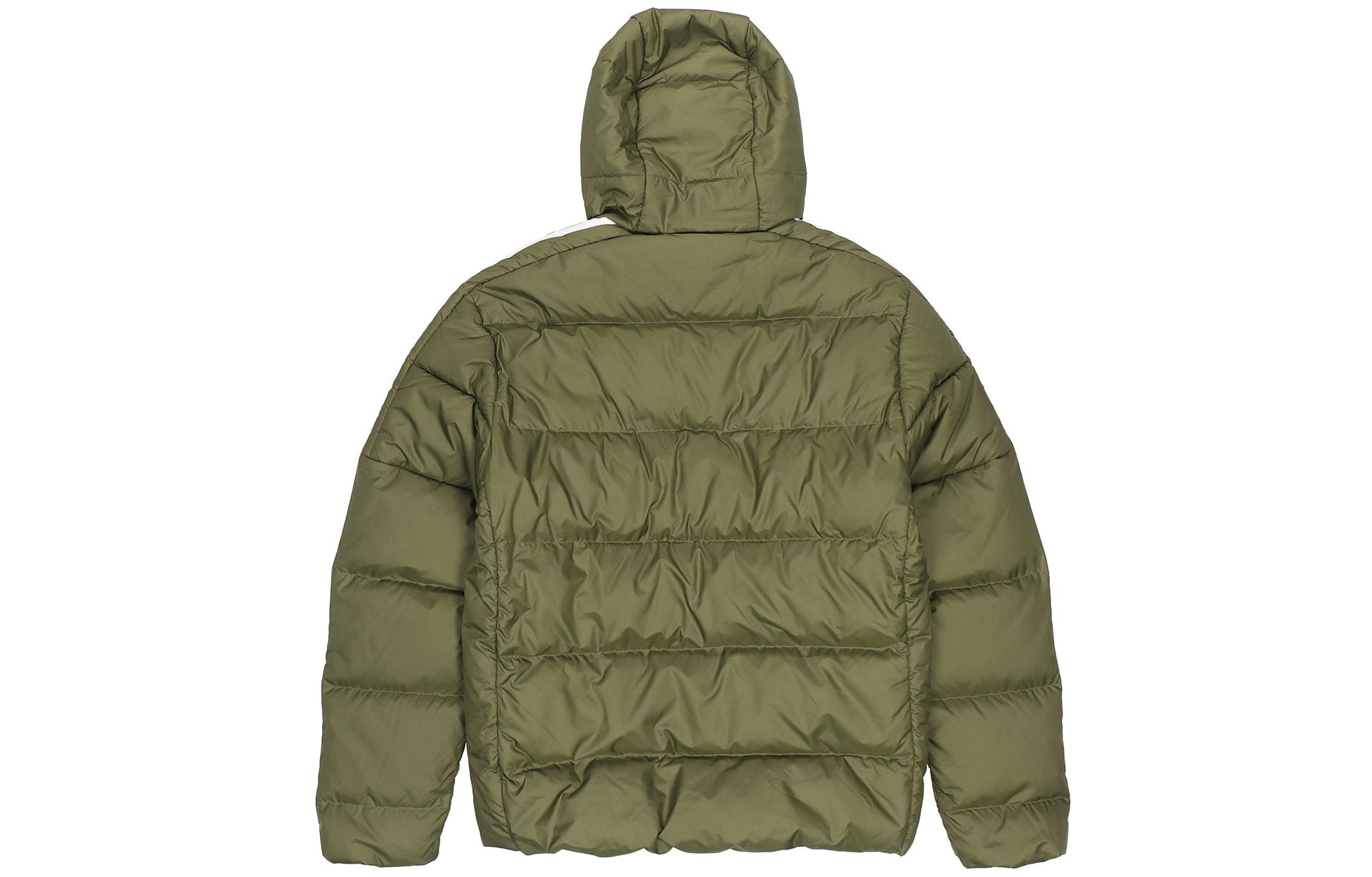 Men's adidas Ess Mid D H Jkt Stay Warm Sports Hooded Down Jacket Olive GT9138
