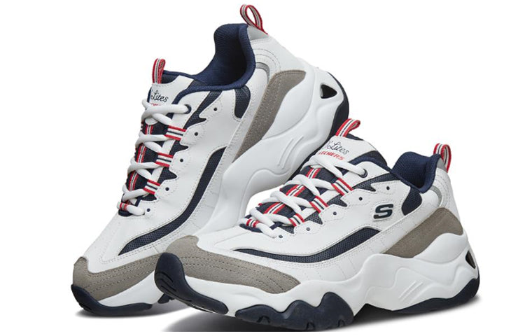 Skechers D'Lites 3.0 Low-Top Daddy Shoes White/Grey/Blue 999226-WNVR