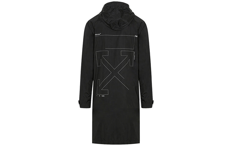 Off-White Arrow Printing hooded Windbreaker Black OMEA171E19E060031091