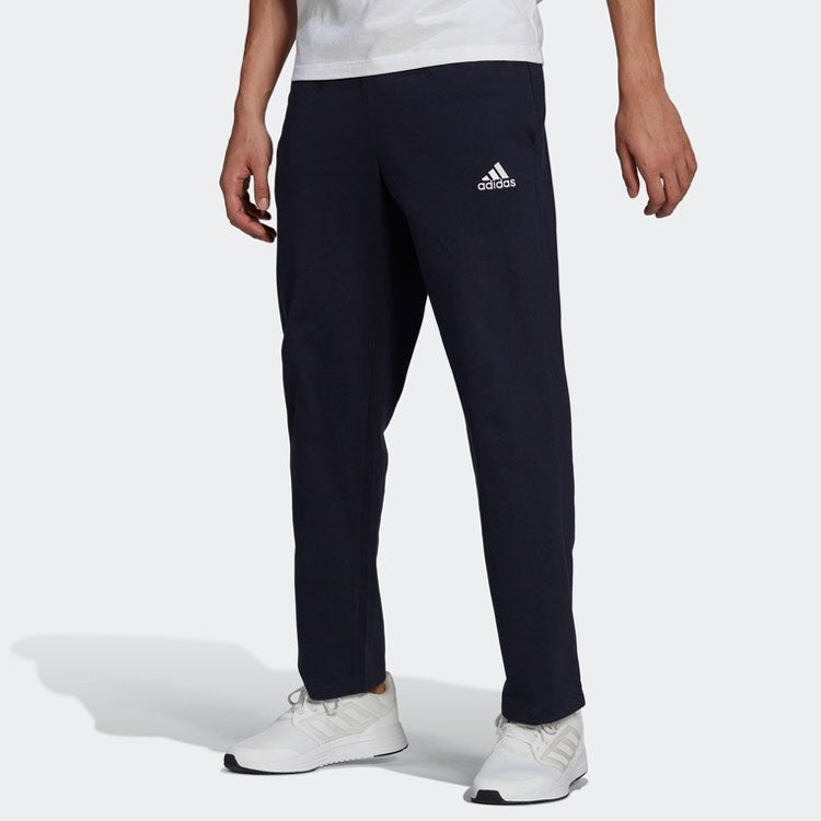 adidas Embroidered Logo Sports Knit Long Pants Blue GK9018