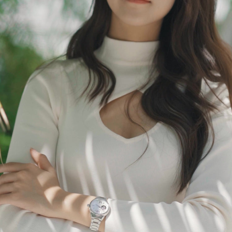 SEIKO Minimalistic Japan Hollow Out Mechanical Silver SSA797J1
