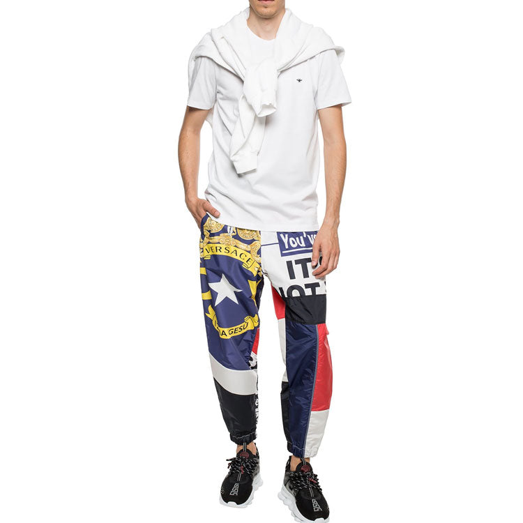 Men's DIOR SS21 Solid Color Bee Embroidered Round Neck Short Sleeve White T-Shirt 733J603B0533-C089