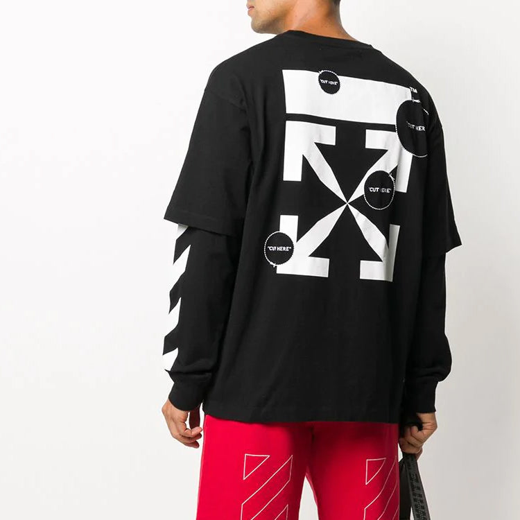 Off-White Fw20 Diagonal Stripe Layered Sleeve Swea OMAB022F20FAB0031001