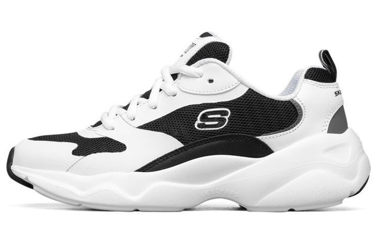 (WMNS) Skechers D'Lites Low-Top Daddy Shoes Black/White 88888415-WBK