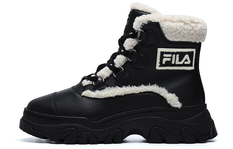 (WMNS) FILA Warm Snow Boots 'Black White' F12W144404FBK