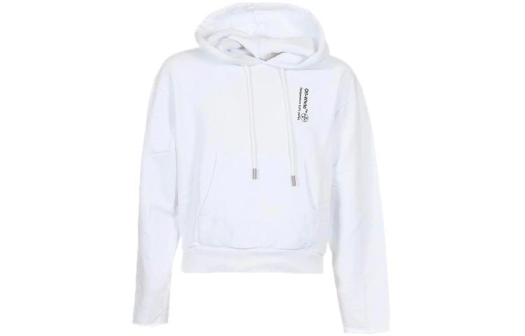Off-White Applique Hooded Sweater Unisex White OMBB031S181920810110
