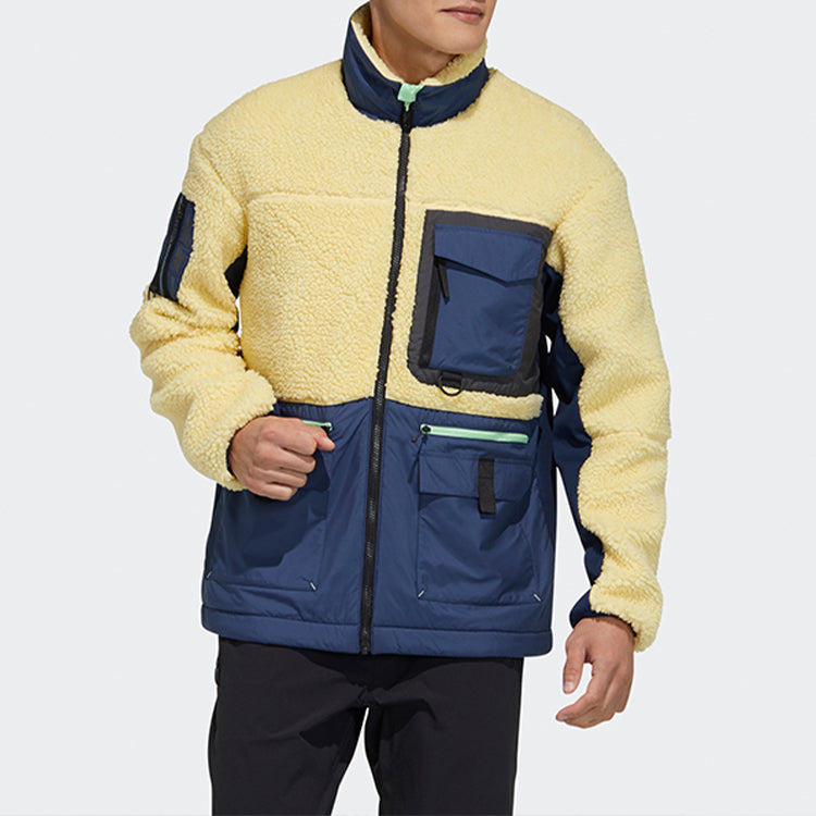 adidas Urban Sherp Jkt Double Sided Splicing Zipper Stand Collar Outdoor Colorblock Sports Jacket Orange Yellow GV3524