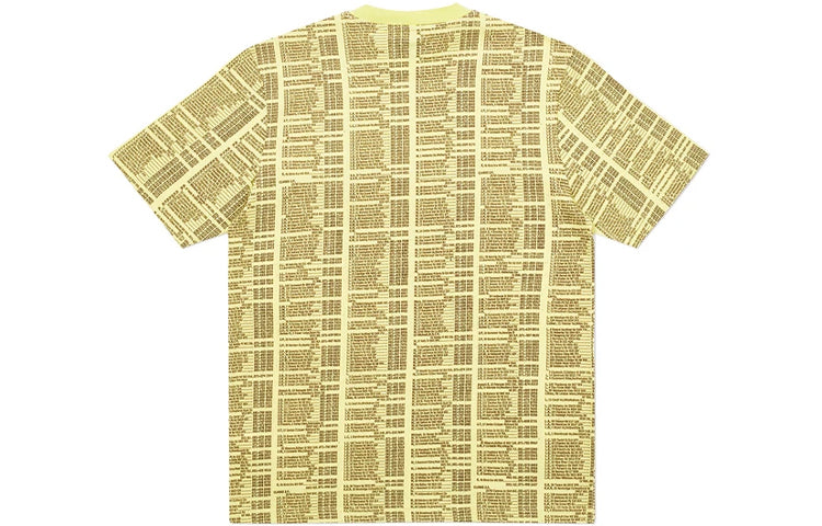PALACE Bell Man Allover T-Shirt Alphabet Printing Short Sleeve Unisex Yellow P19ES019