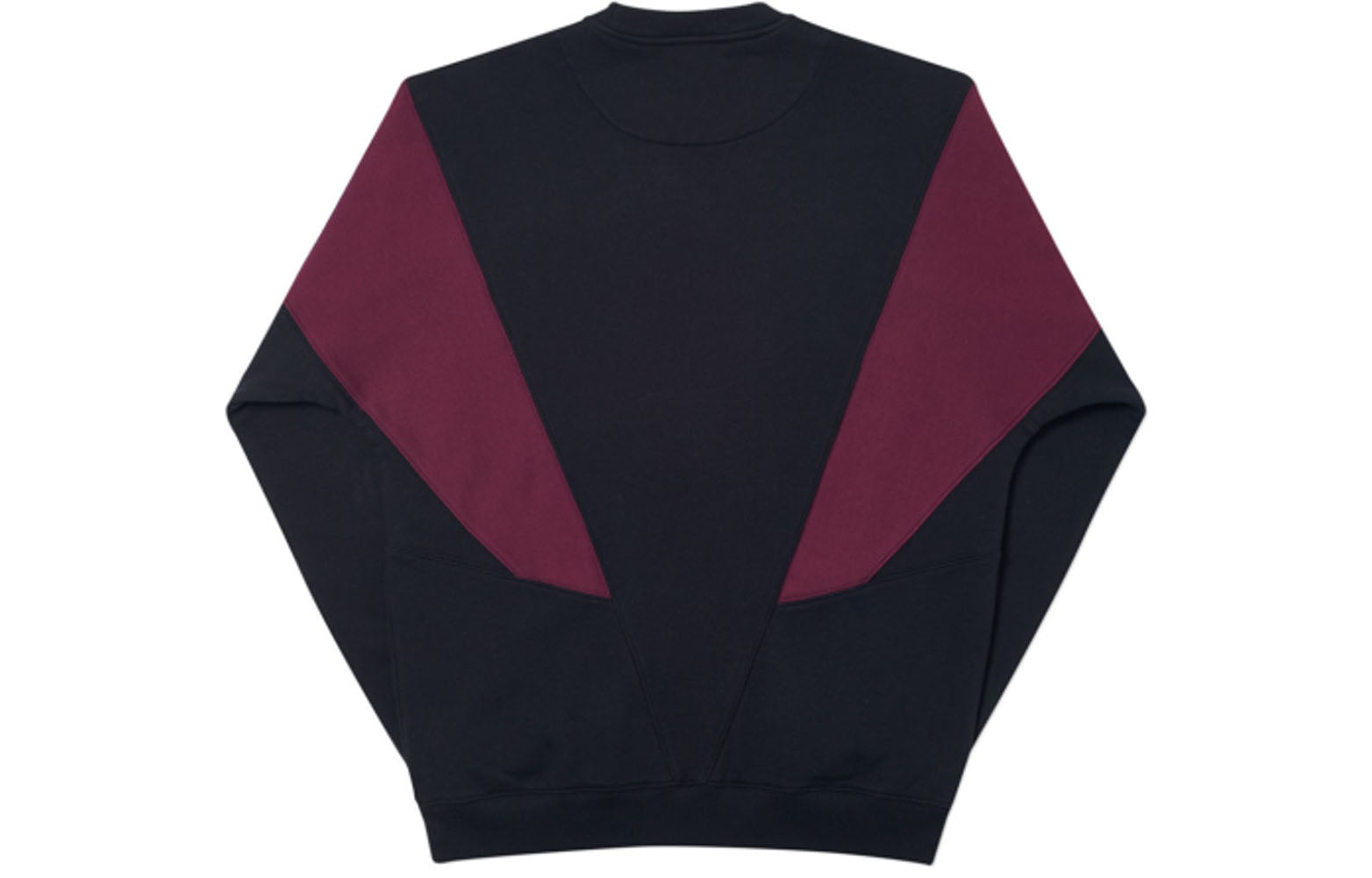 PALACE Droppeth Crew Black/Burgundy Logo Printing Colorblock Long Sleeves Unisex Black P18FW182