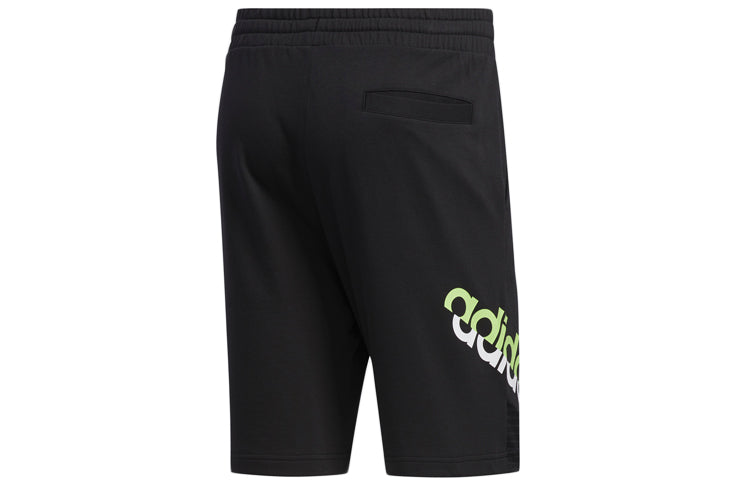 adidas neo M Cs Knit Shrt2 Alphabet Printing Drawstring Sports Shorts Black FN6504