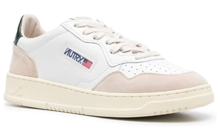 AUTRY Medalist Low Leather and Suede 'White Beige Black' AULM-LS56