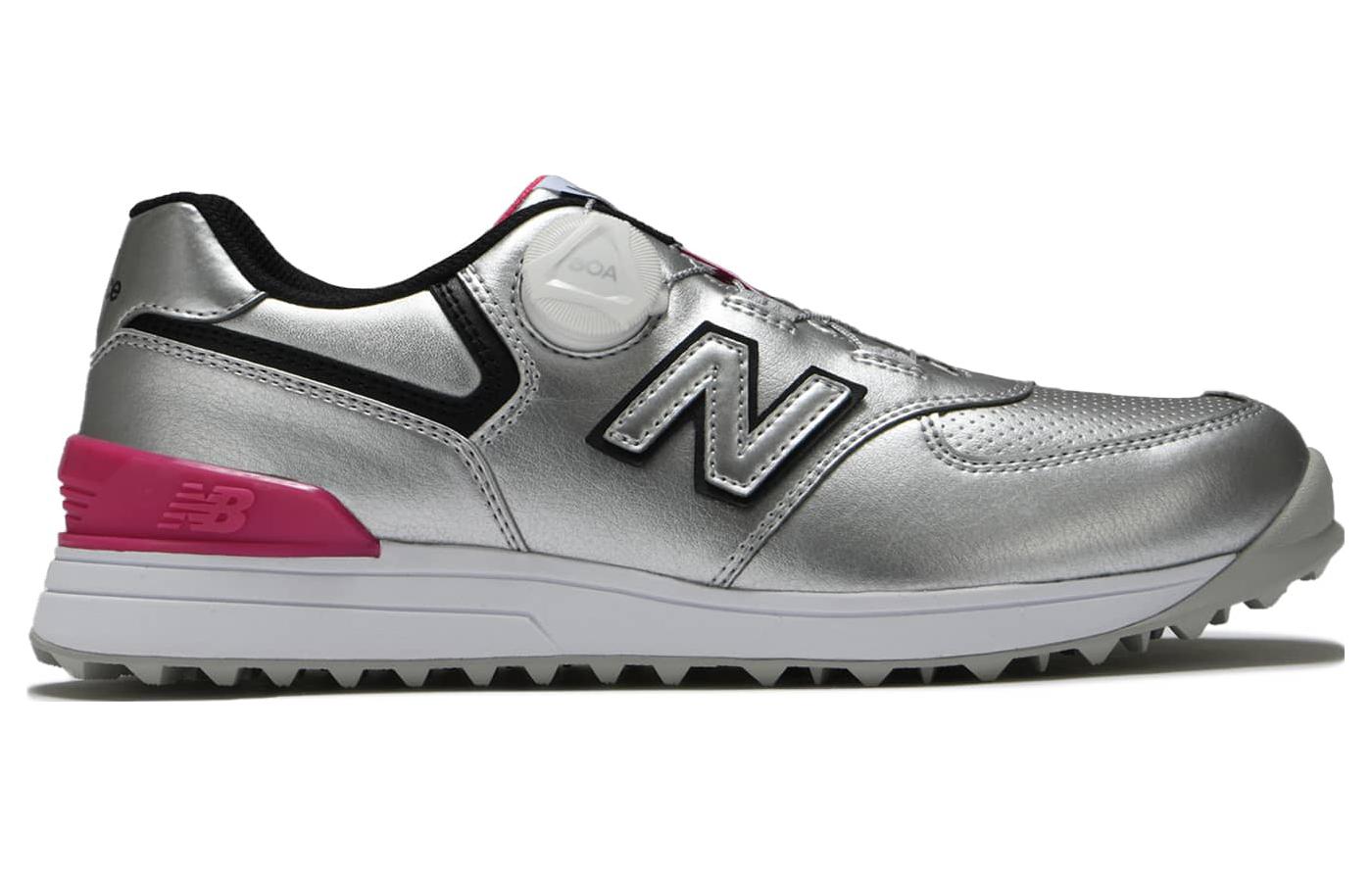 (WMNS) New Balance 574 BOA 2E Golf Shoes 'Silver Black Pink' WGBS574B