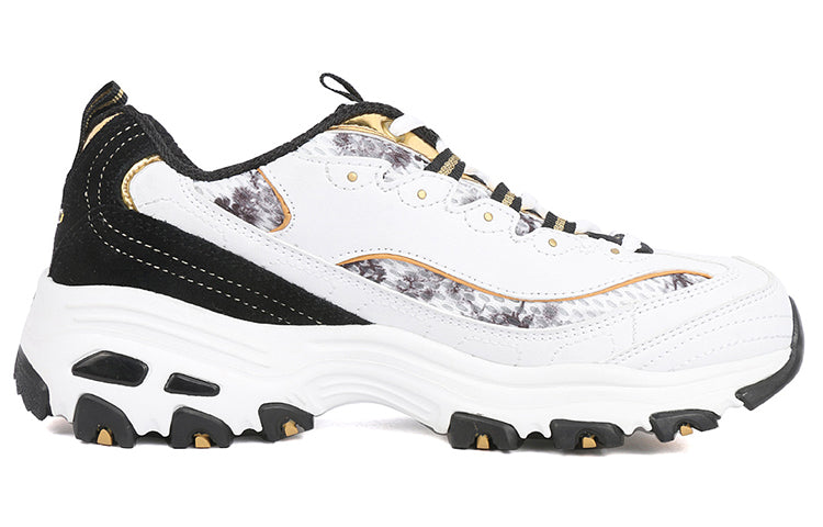(WMNS) Skechers D'Lites Low-Top Running Shoes White/Black 99999957-WBGD