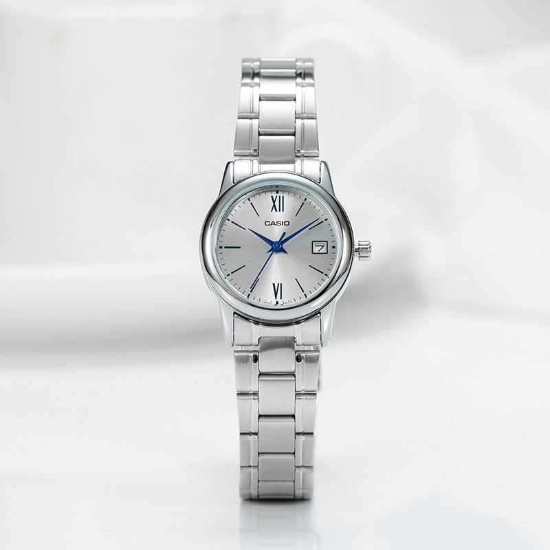 CASIO Waterproof Stainless Steel Strap Silver Analog LTP-V002D-7B3