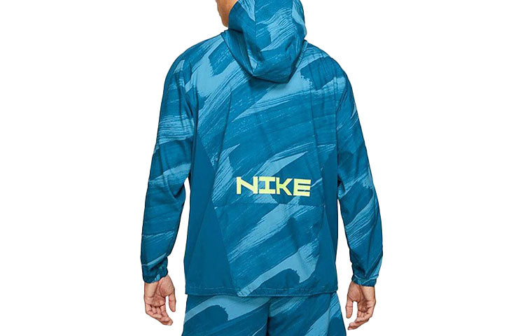 Nike Dri-fit Sport Clash hooded Half Zipper Sports Logo Casual Pullover Jacket Blue DD1724-476