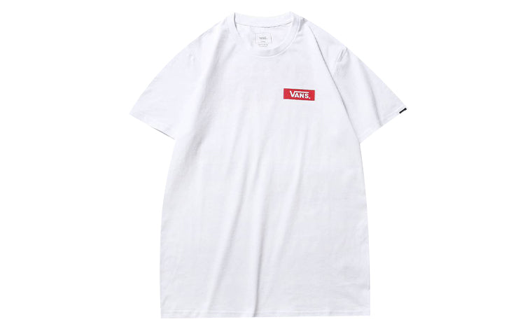 Vans Red Box II SS Logo Printing Short Sleeve Couple Style White VN0A54IHWHT