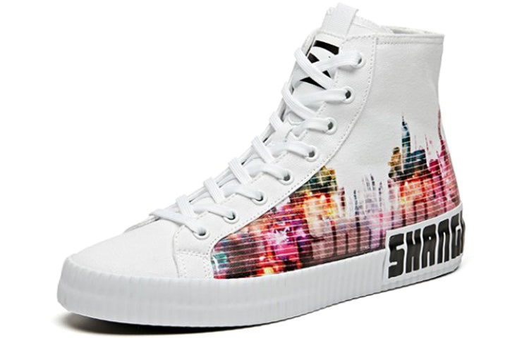 (WMNS) ANTA Life Series Sneakers Canvas High 'Shanghai' 12948620-1