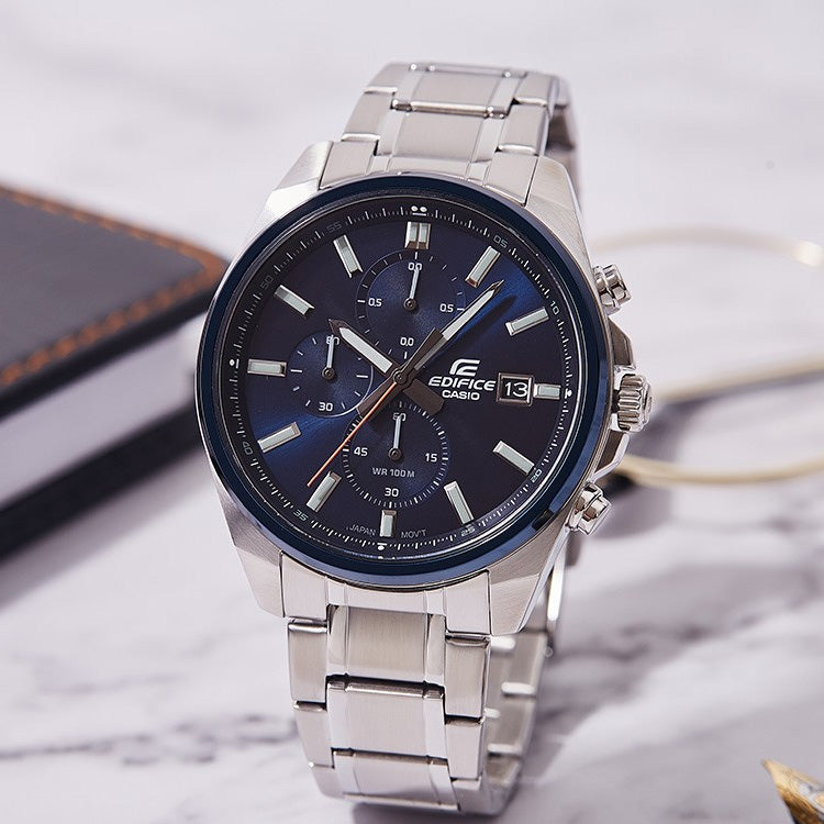 CASIO EDIFICE Quartz Waterproof Sapphire Crystal Mens Blue Analog EFV-610DB-2AVUEF