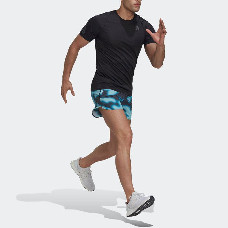 Men's adidas Contrasting Colors Color Block Logo Sports Shorts Blue HF8758