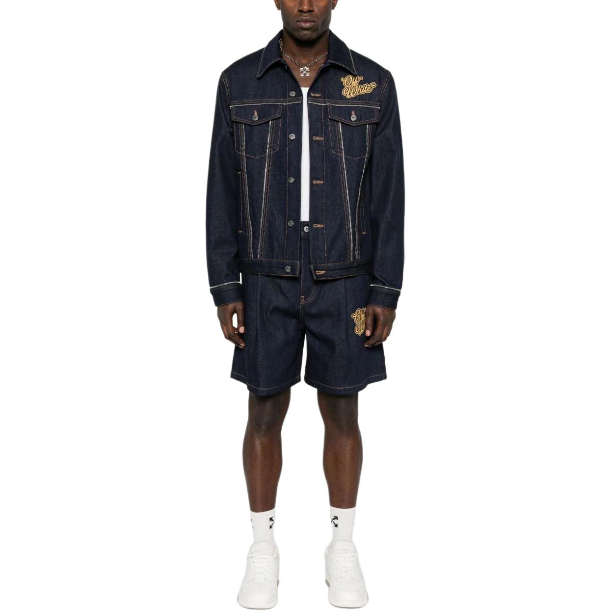 Off-White 90s Logo Skate Denim Jacket 'Raw Blue Gold' OMYE092S24DEN0014522