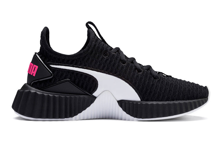(GS) PUMA Defy Low Top Running Shoes Black/White 191557-04