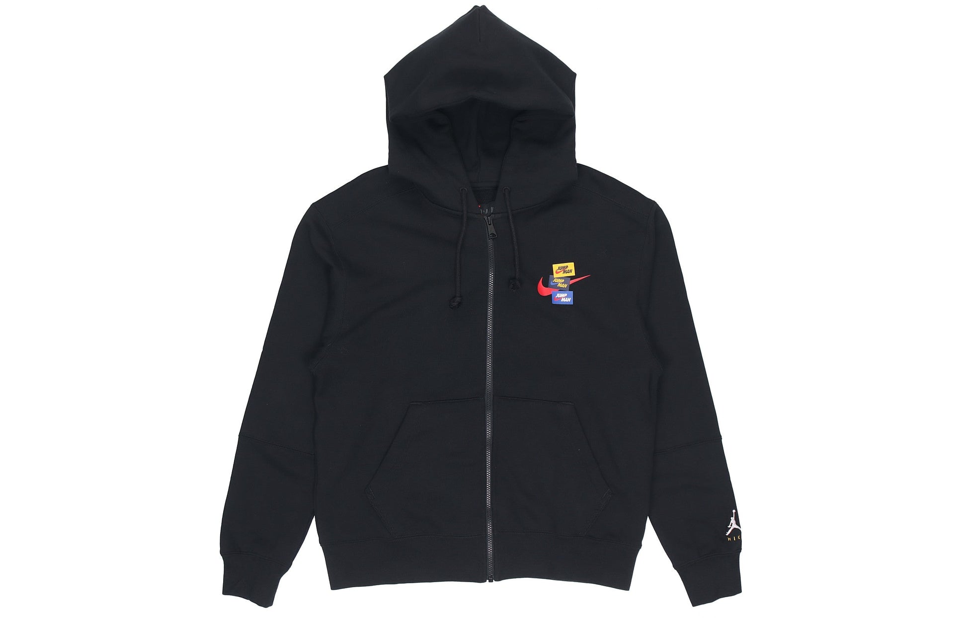 Men's Air Jordan Woven Label Logo Sports Hooded Jacket Autumn Black DH7727-010