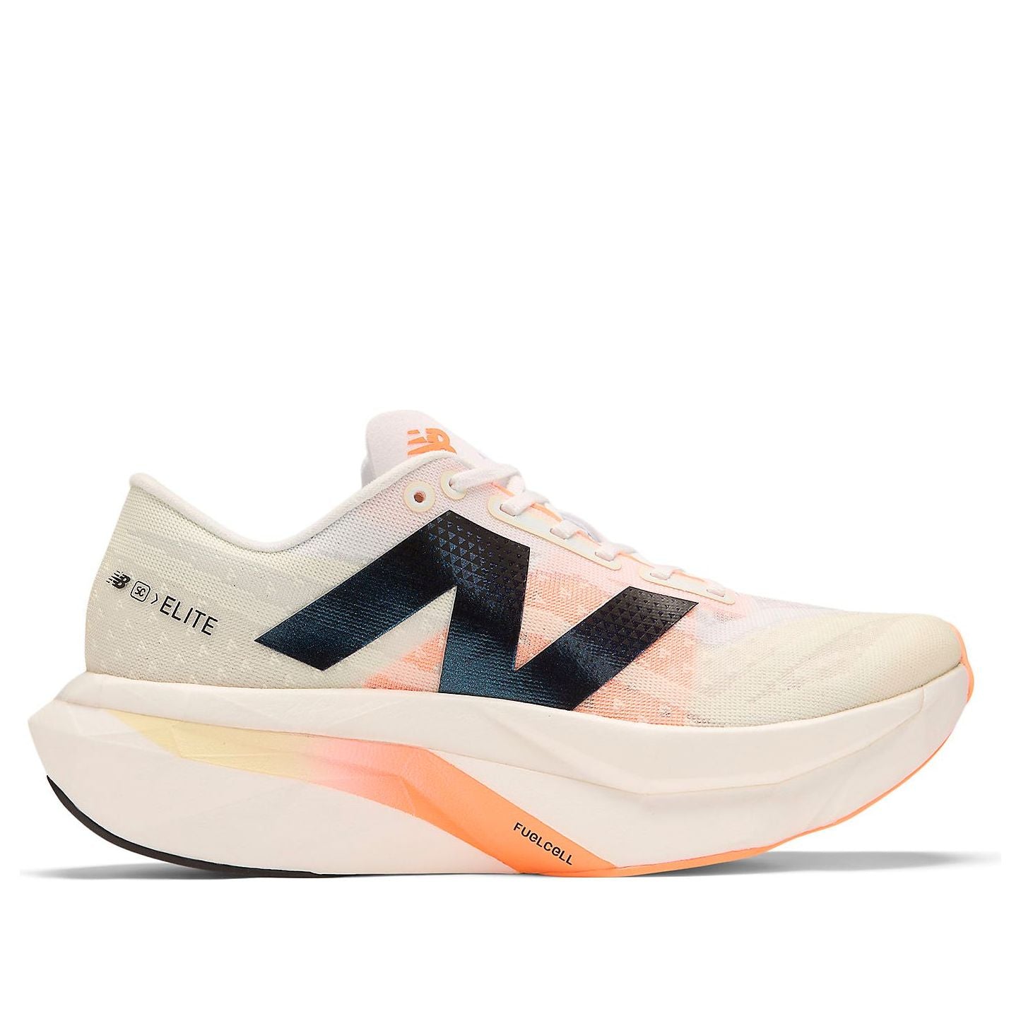 (WMNS) New Balance FuelCell SuperComp Elite v4 'White Angora Hot Mango' WRCELCW4