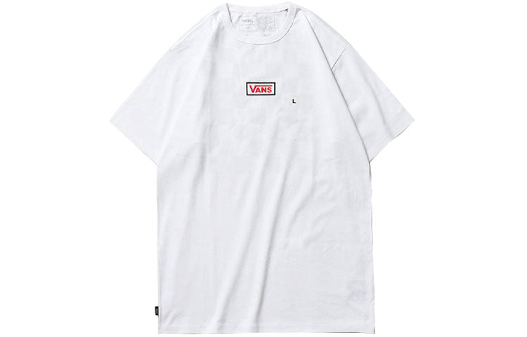Men's Vans Off The Wall Black White Grid Printing Short Sleeve White VN0A4SEUWHT