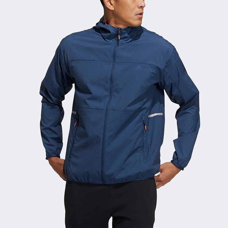 adidas Th Wb Wv Id Woven Sports Hooded Jacket Navy Blue GP0978